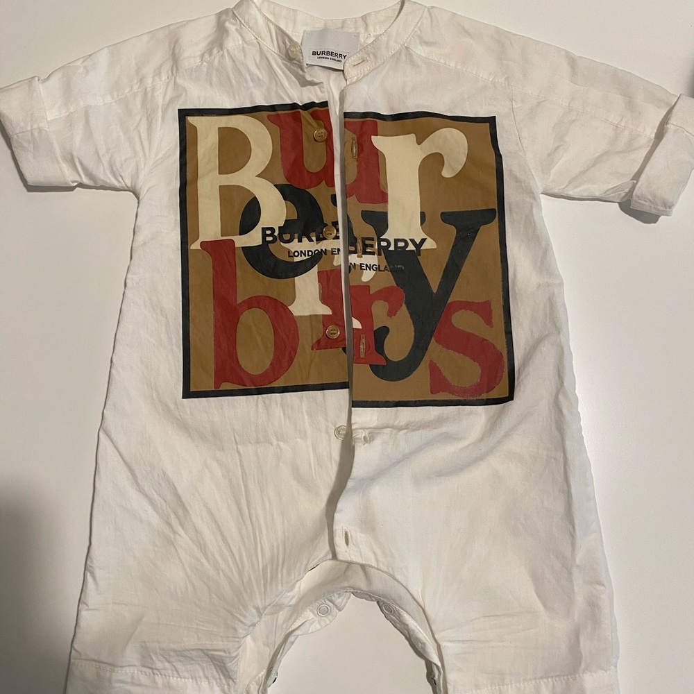 Burberry button onesie